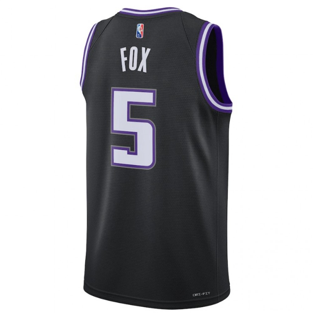 Men's Sacramento Kings De'Aaron Fox #5 Black 2021/22 Swingman NBA Jersey - City Edition-Pro Kit Vault | Brand New 26/27 Sports Jerseys